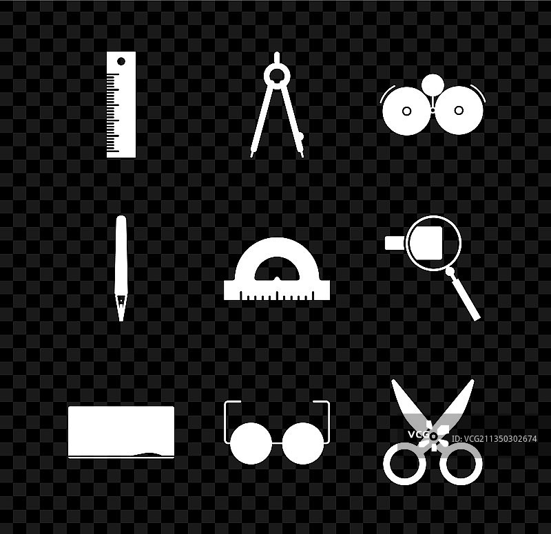 尺子圆规响铃闹钟套装图片素材