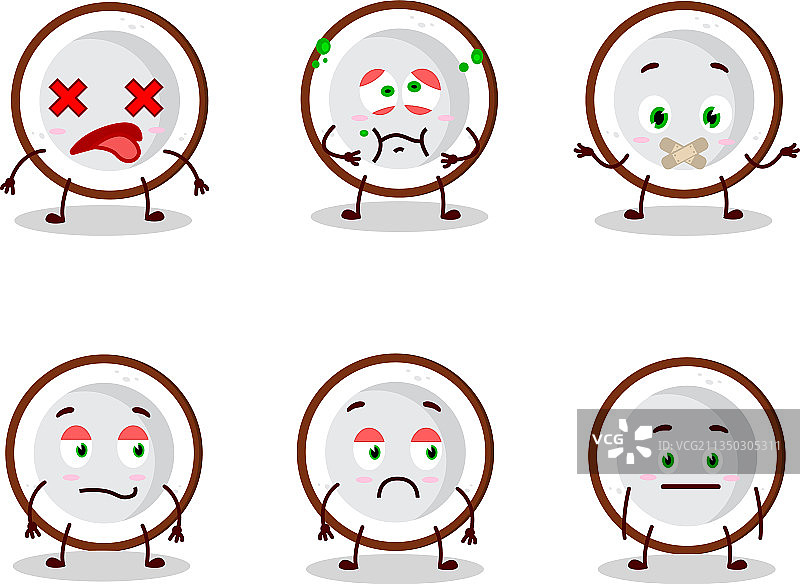 卡通椰子切片与“不”图片素材