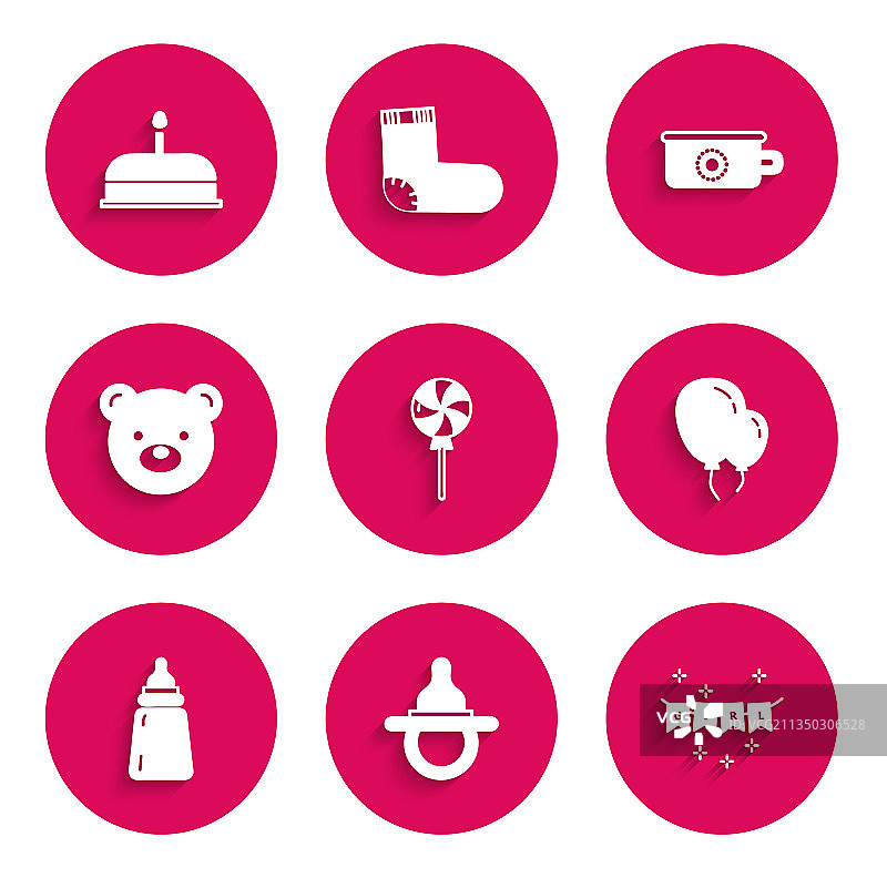 棒棒糖婴儿奶嘴嘉年华套装图片素材