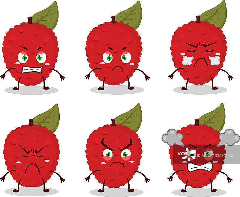 愤怒的荔枝卡通形象图片素材