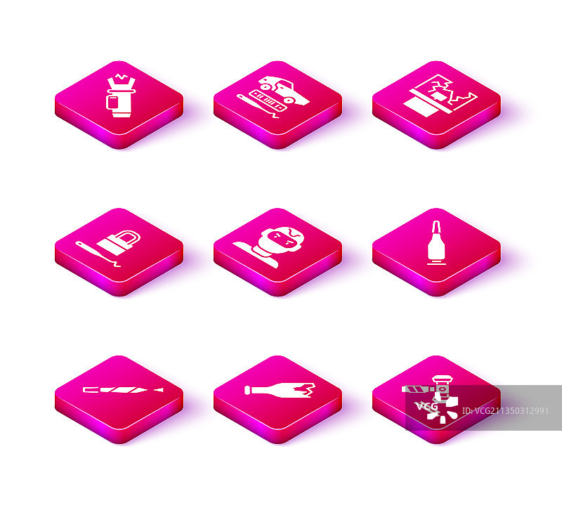 大麻烟卷碎酒瓶武器锁图片素材