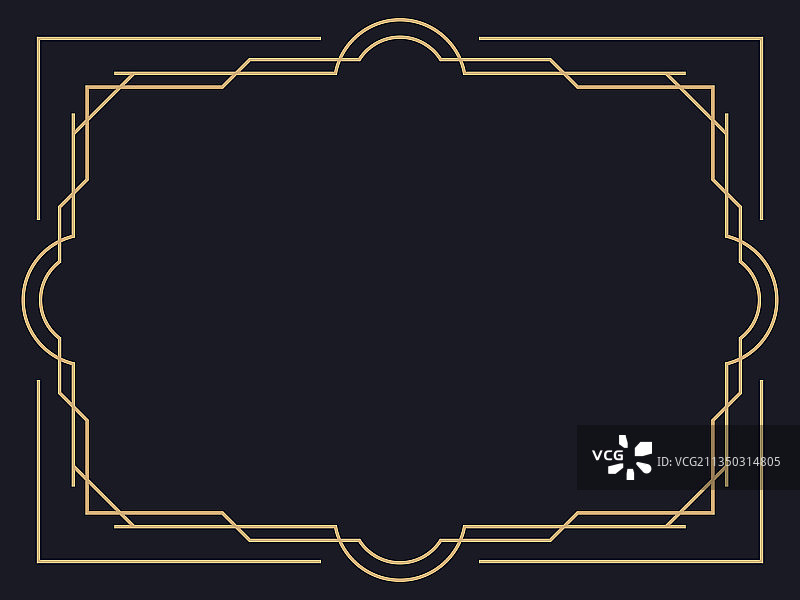 装饰艺术框架复古线性边框设计图片素材