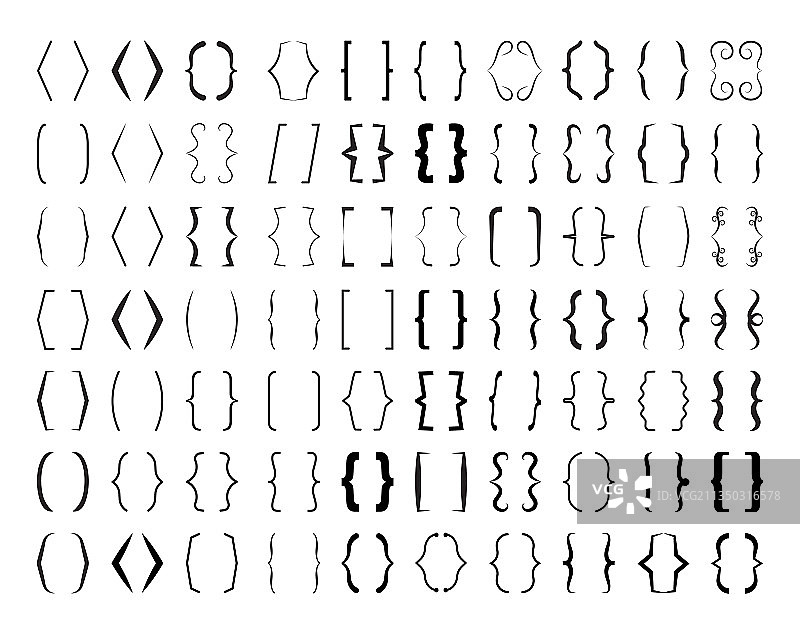 花括号文本括号集合图片素材