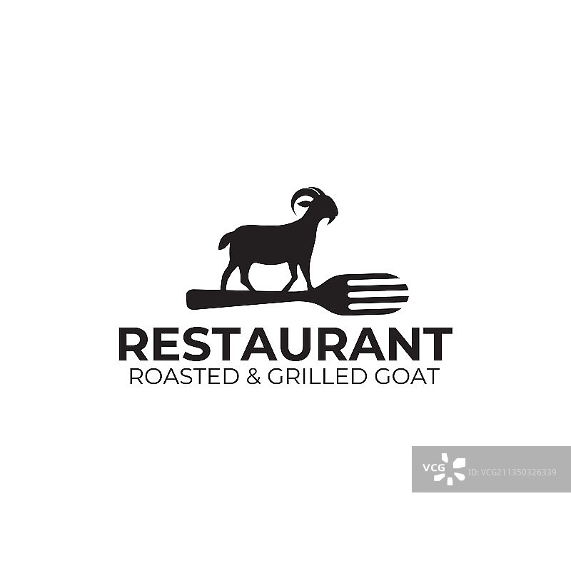 烤山羊餐厅logo设计模板图片素材