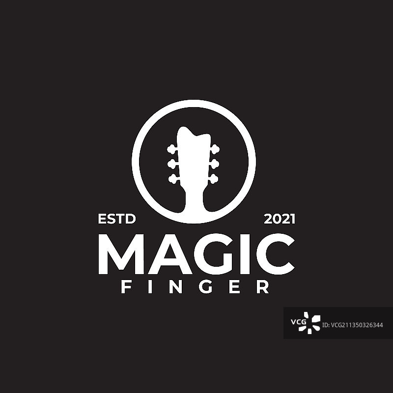 简约圆形吉他琴头标志设计图片素材