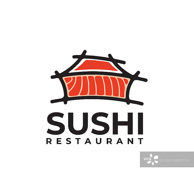 线条艺术寿司店三文鱼和金枪鱼图片素材