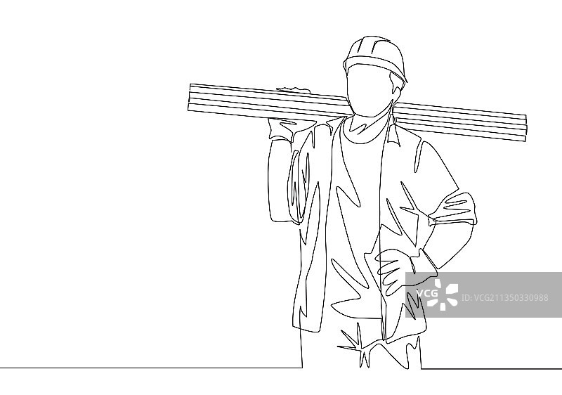 青年单线连续绘图图片素材