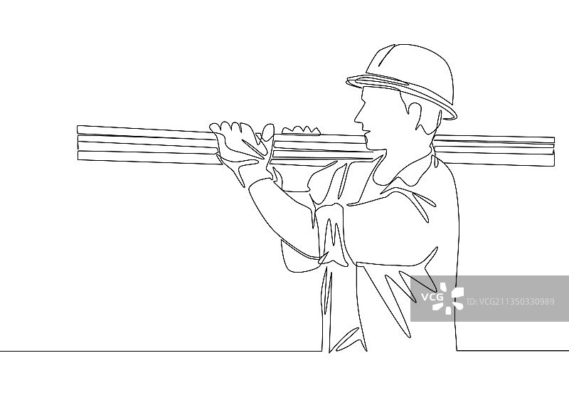 青年单线连续绘图图片素材