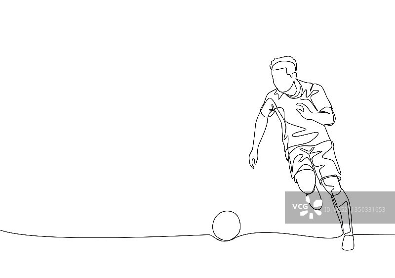 一笔画活力青年图片素材