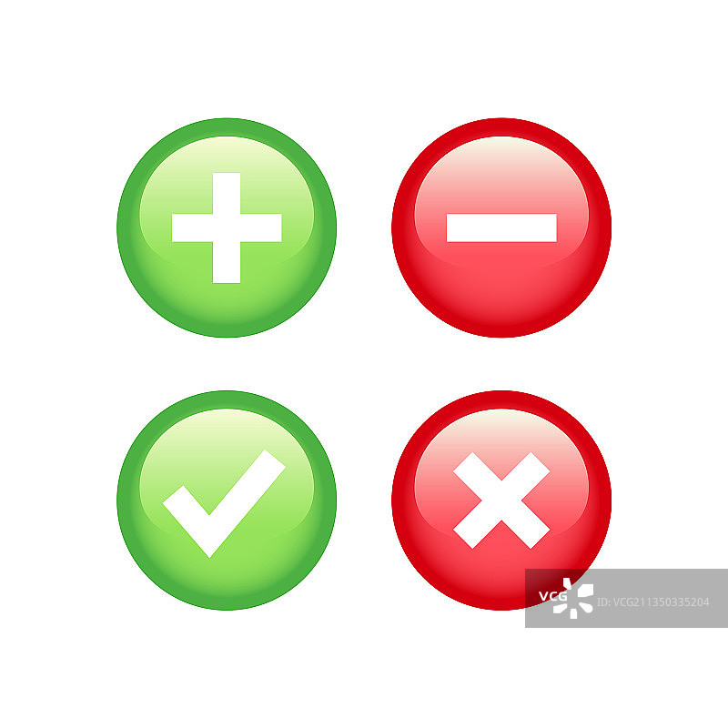 选中、勾选加号与减号按钮图片素材