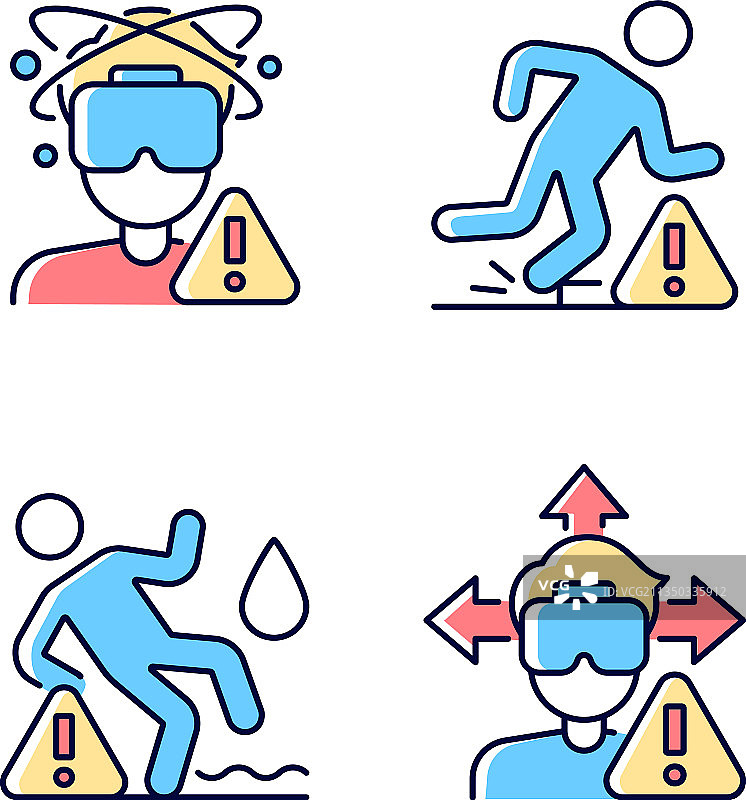 虚拟现实头显警告RGB颜色手册图片素材