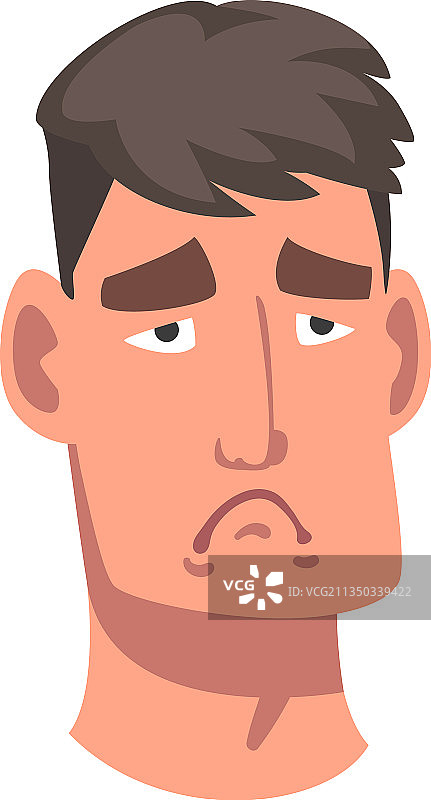 面带悲伤表情的男人头像图片素材