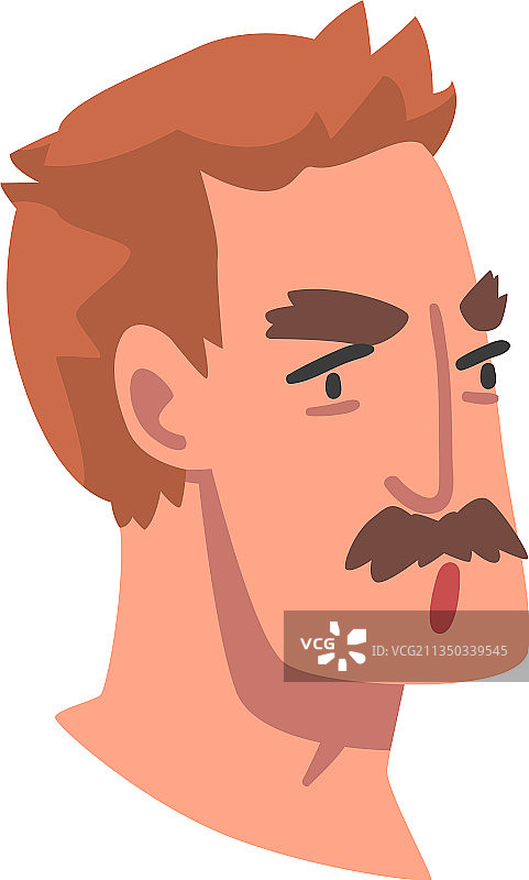 带胡须的愁眉苦脸男士头像图片素材