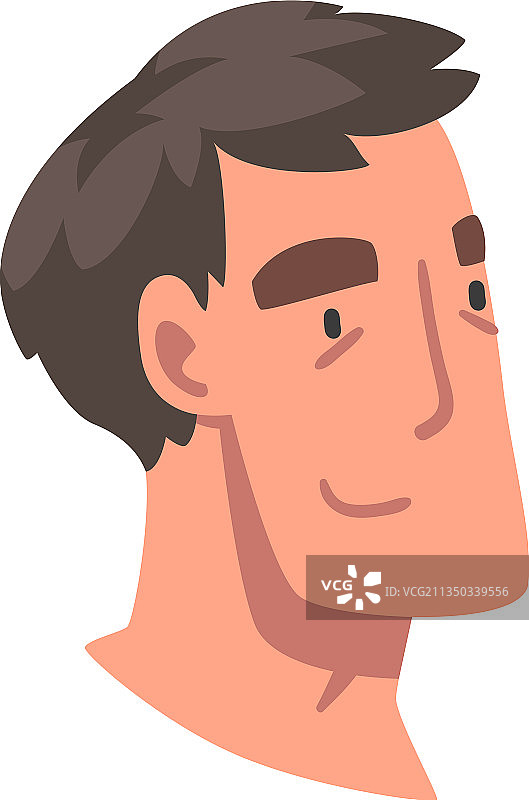 面带微笑表情的男人头像侧视图图片素材