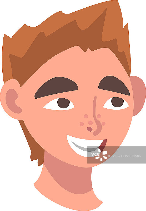 面部表情快乐的雀斑女人头像图片素材