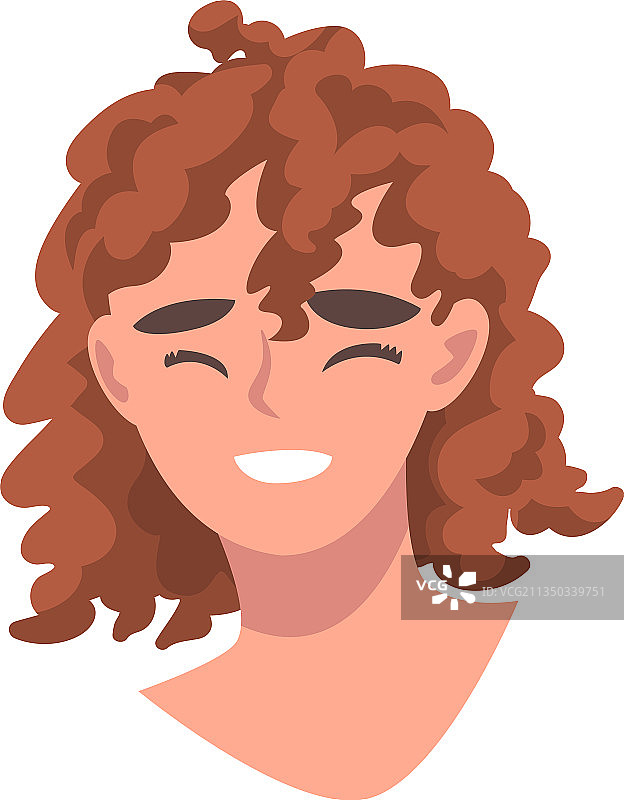 女人因面部表情而眯眼大笑图片素材