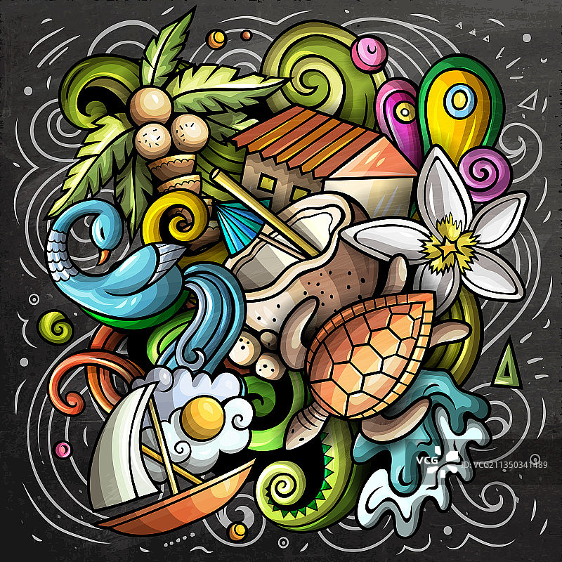 斯里兰卡卡通涂鸦黑板图片素材