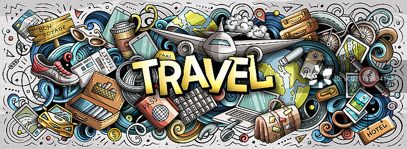 旅行手绘卡通涂鸦图片素材