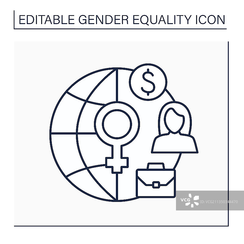 女性经济活动线性图标图片素材