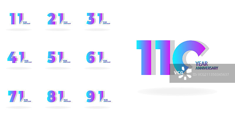 周年纪念优雅模板设计图片素材