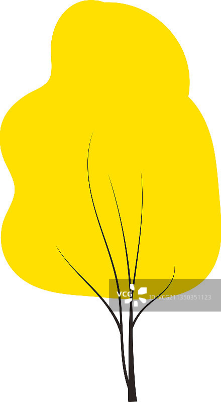 红色秋季树木涂鸦（四季皆宜）图片素材