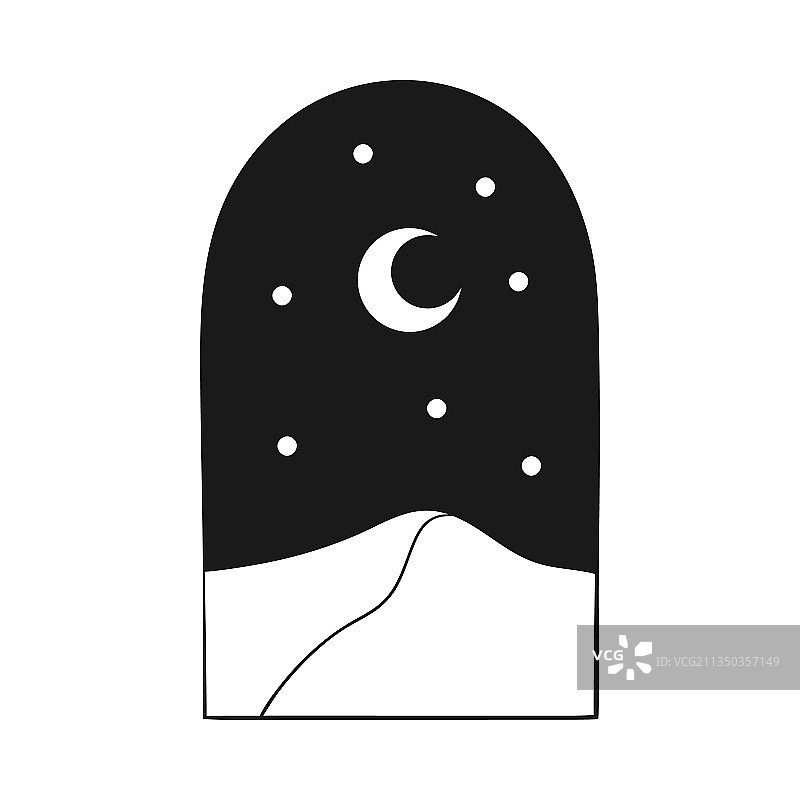 波西米亚新月星星拱门Logo设计图片素材