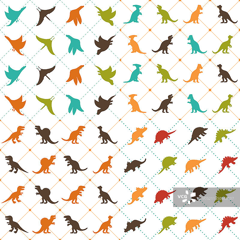 恐龙无缝图案：霸王龙图片素材