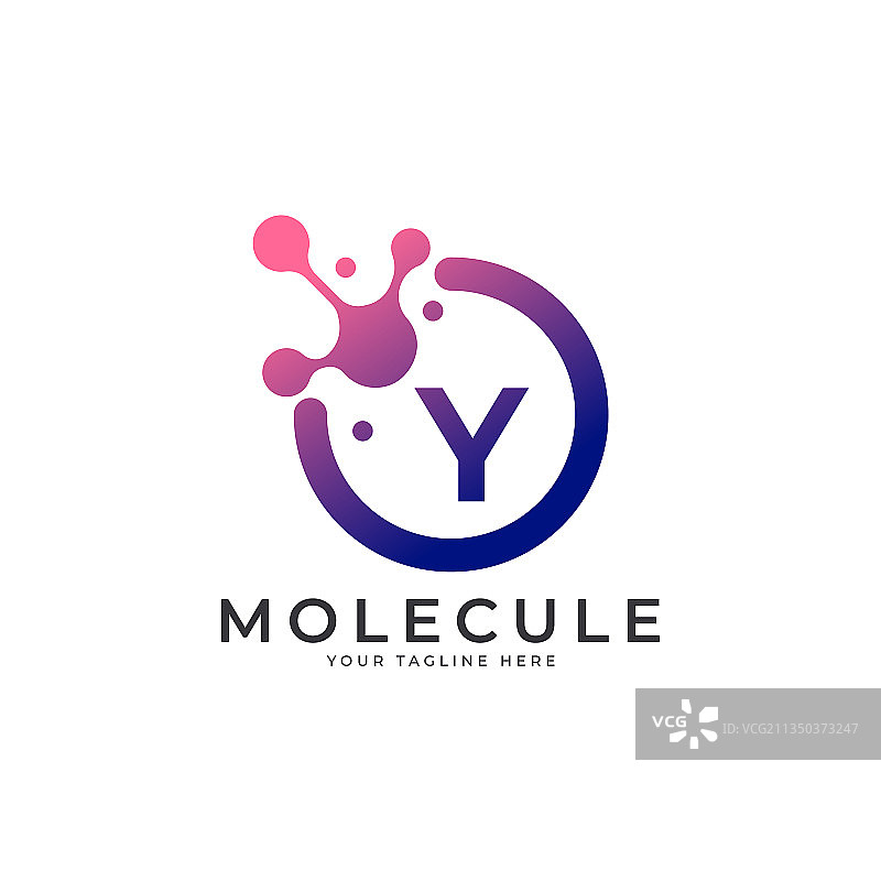 医疗logo首字母Y分子标志图片素材