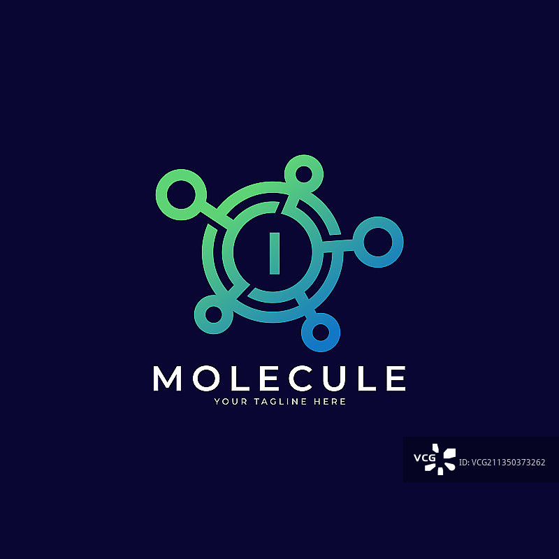 医学logo首字母I分子标志图片素材