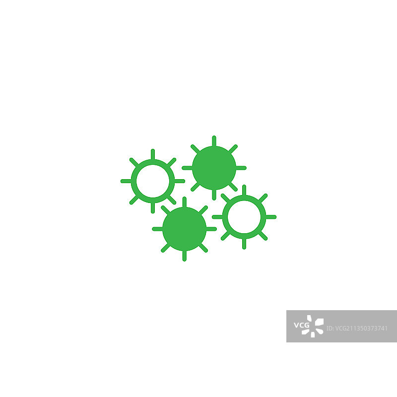 细菌益生菌图标扁平风格设计图片素材