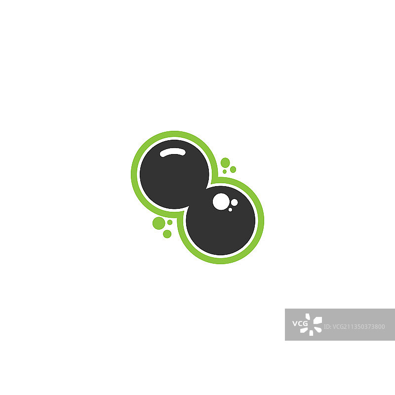 细菌益生菌图标扁平风格设计图片素材