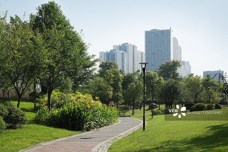 城市与环境绿化，重庆大学城，重庆科学城，体育公园图片素材