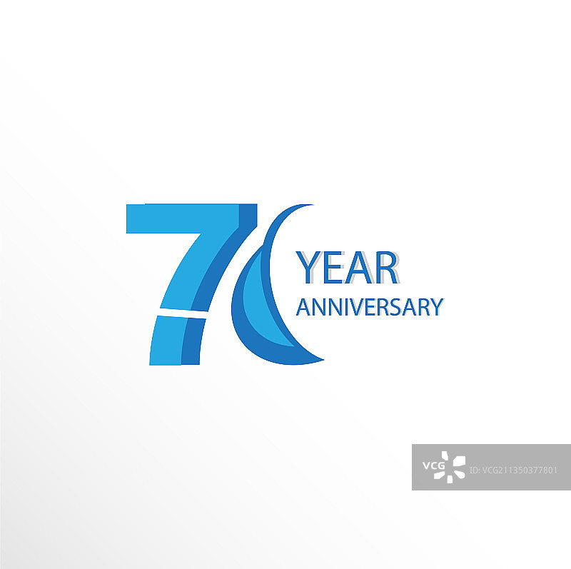 蓝色70周年纪念logo模板图片素材