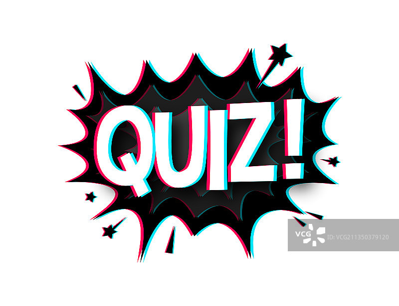 带有测验故障图标文本的卡通语音气泡图片素材