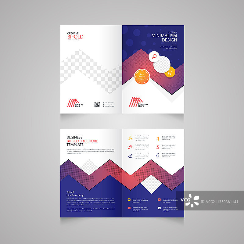 创意商务对折宣传册设计模板图片素材