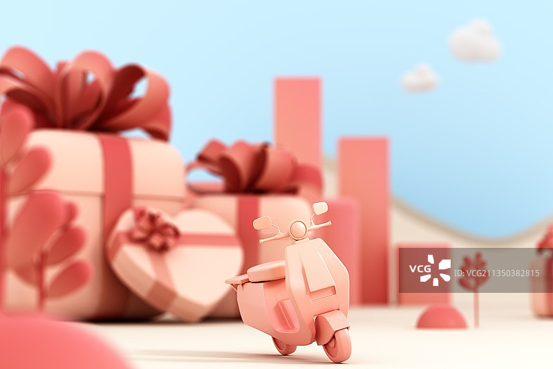 3D渲染的交通旅游概念图图片素材