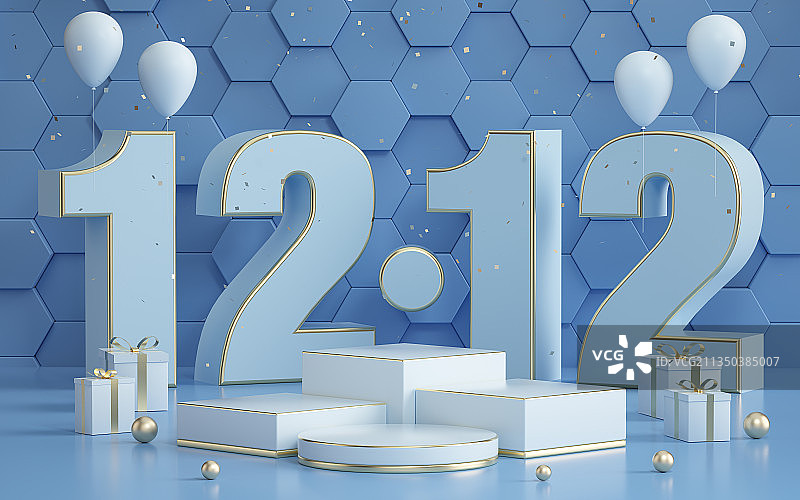 产品展台三维图形双12促销背景图片素材