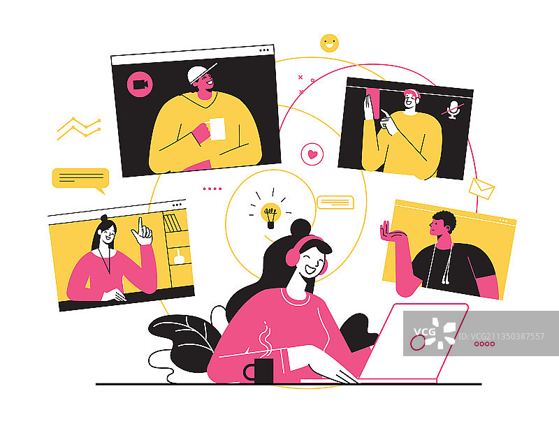 在线在家办公图片素材