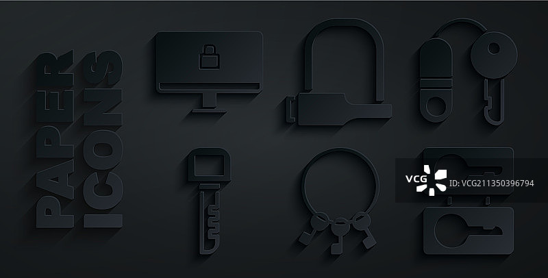 钥匙串与房屋钥匙模型组合图片素材