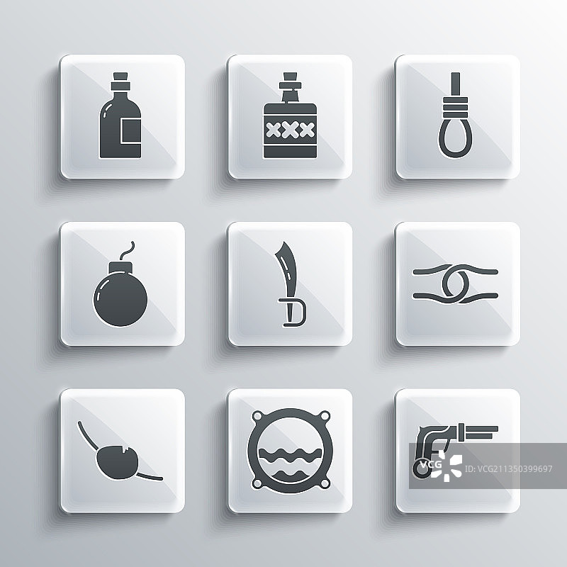 带海景复古手枪的船舷图片素材