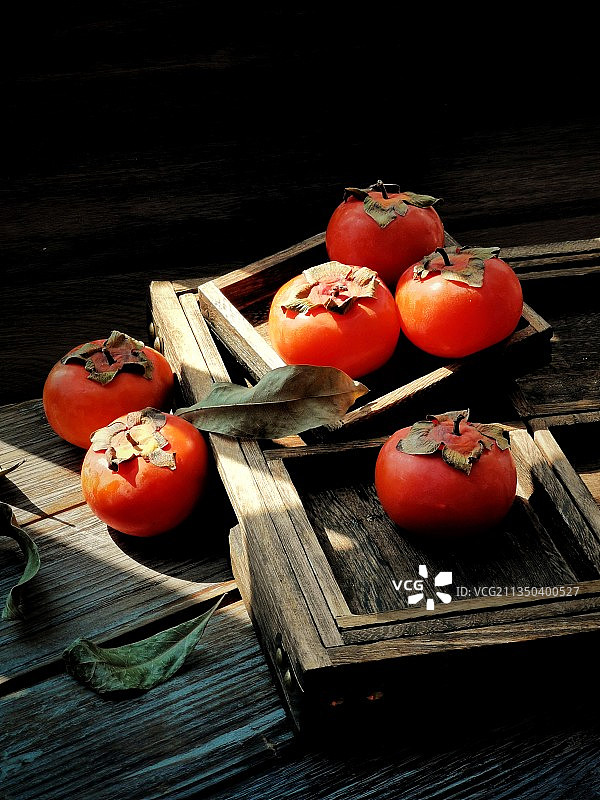 柿子熟了图片素材