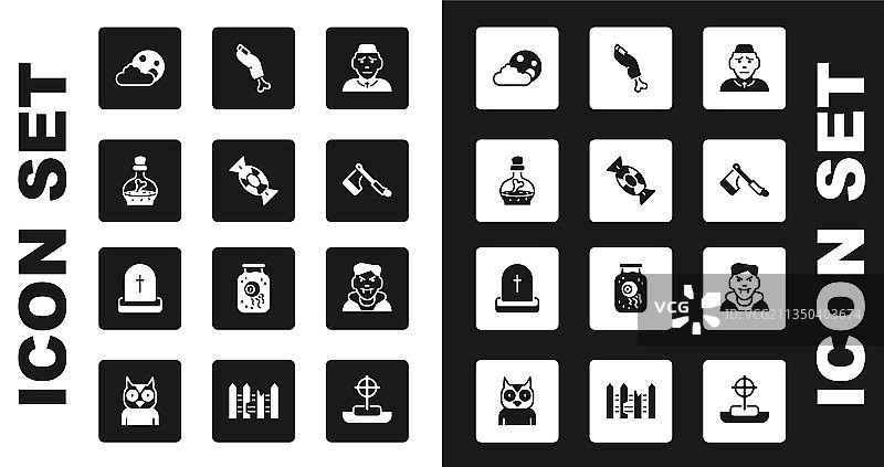 牧师糖果药剂月亮星星组合图片素材