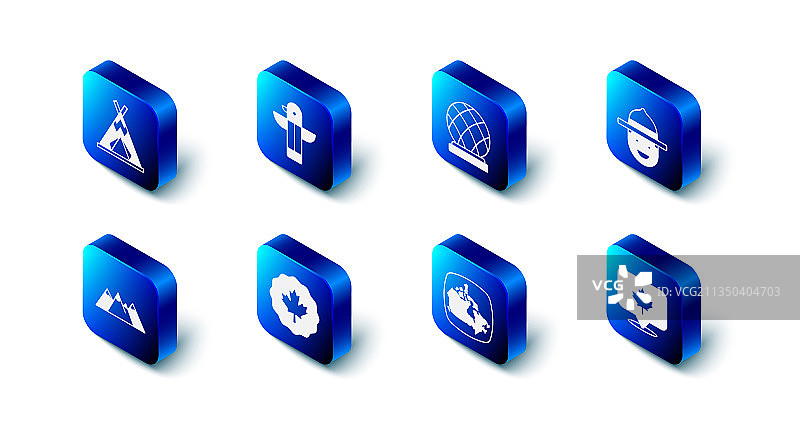 加拿大图腾柱蒙特利尔生物圈套装图片素材