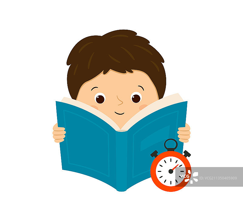 男孩读书测速阅读图片素材