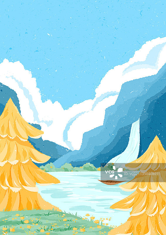 十二月份风景插画图片素材