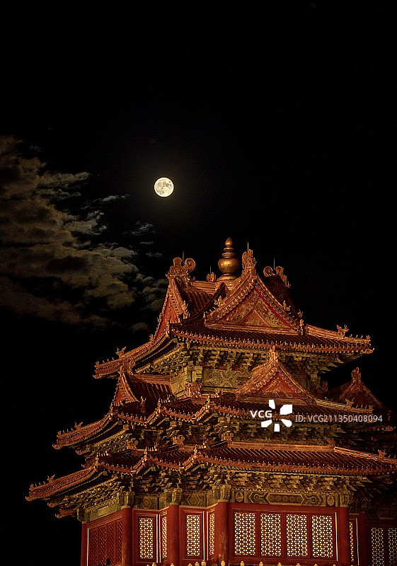 月下角楼图片素材