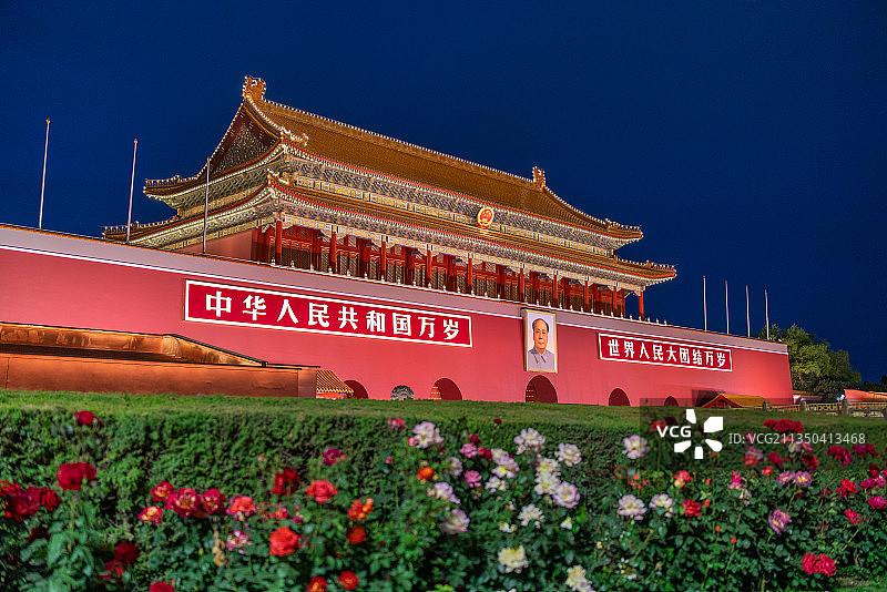 天安门的夜晚图片素材