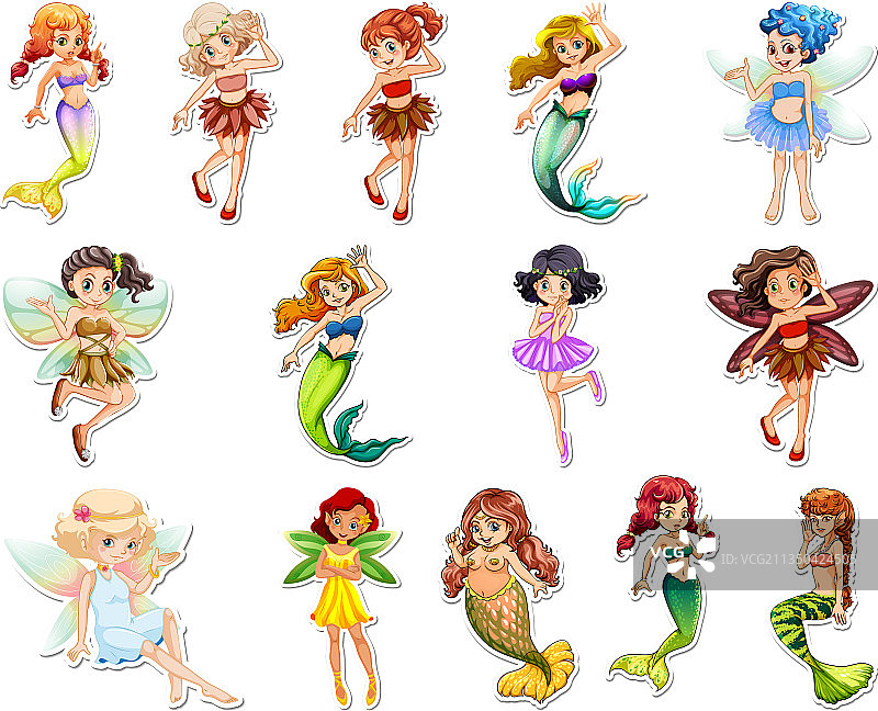 美丽仙女贴纸图片素材