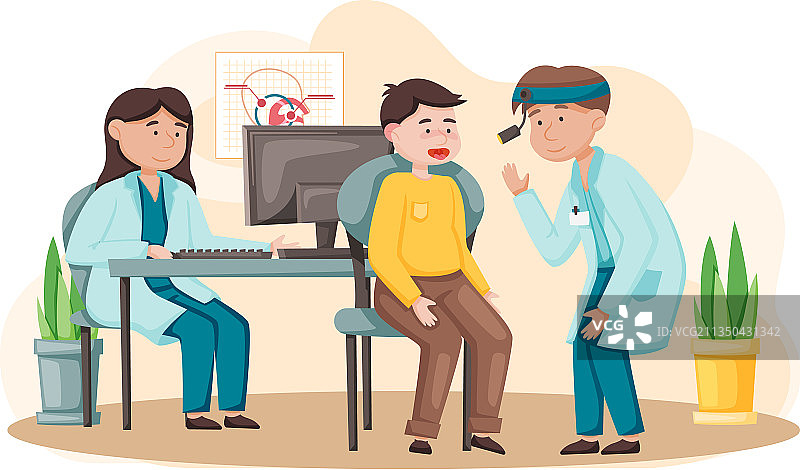 耳科医生与病人图片素材