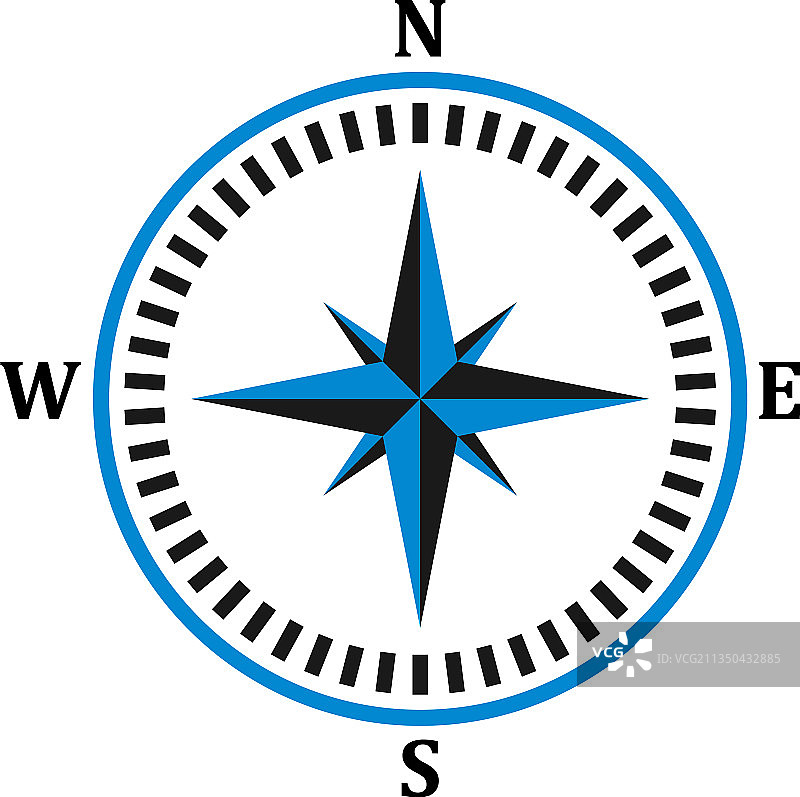 风向玫瑰罗盘图标设计模板图片素材